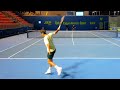 Roger Federer Practice Match Court Level View 2021