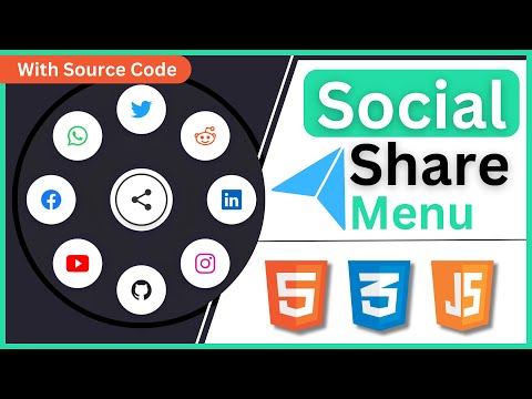 Animated Social Menu Using Html Css Javascript