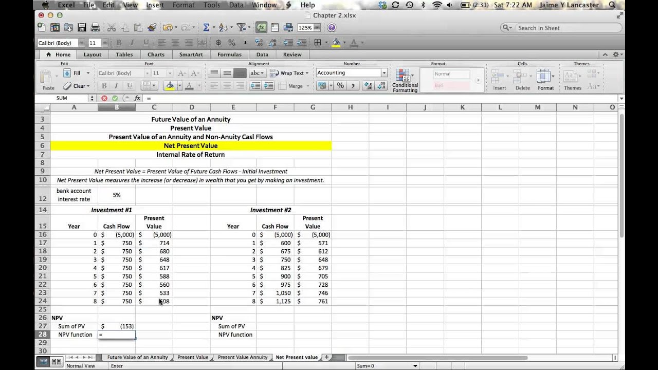 Chapter 2 - Net Present Value