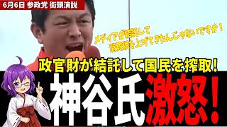 【神谷激怒】政官財が結託して国民を搾取！大企業の消費税免除と再エネ利権の罠【参政党】
