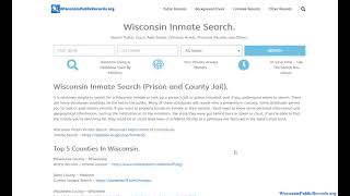 Wisconsin Inmate Search (Lookup Jail Roster / Doc Prison Records Online By Name).