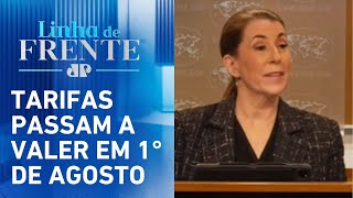 Secretária do governo dos EUA fala sobre taxação de Trump