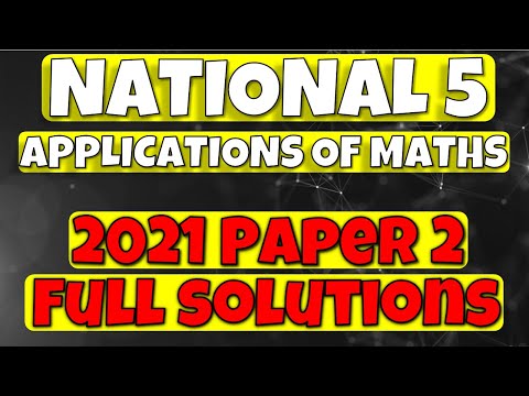 2021 National 5 Applications Of Maths Paper 2 Full Solutions
