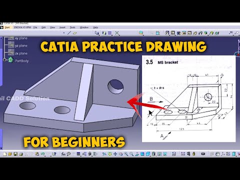 Catia V5 Beginners Practice Drawing Tutorial - 01 | Tamil |
