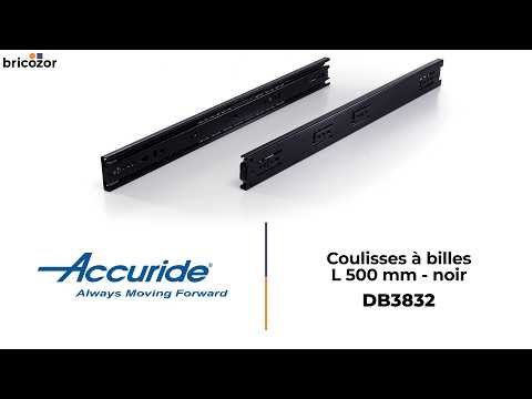 Coulisses à billes 3832 - charge 45 kg - sortie totale - noir ACCURIDE
