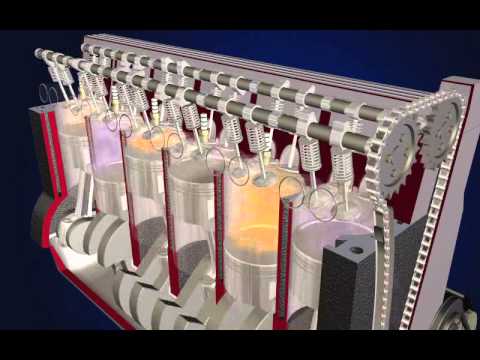 3D 6 Zylinder Motor engine works