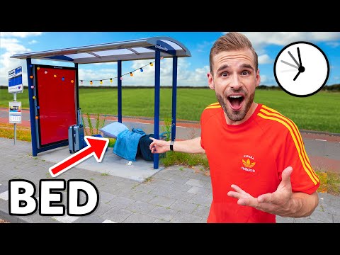 24 UUR OVERLEVEN IN EEN BUSHOKJE! *Challenge*