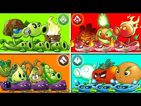 Tournament 4 Team FIRE x PEA x PULT x ELECTRIC - Who Will WIn? - Pvz 2 Team Plant Battlez