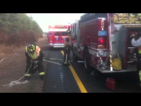 Car rollover on Route 6