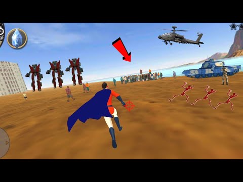 Vegas Crime Simulator (Superhero Fight Car Robot) Crowd on the Sea Beach - Android Gameplay HD