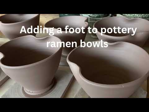 Trimming Ramen Noodle Bowls on the Potters Wheel