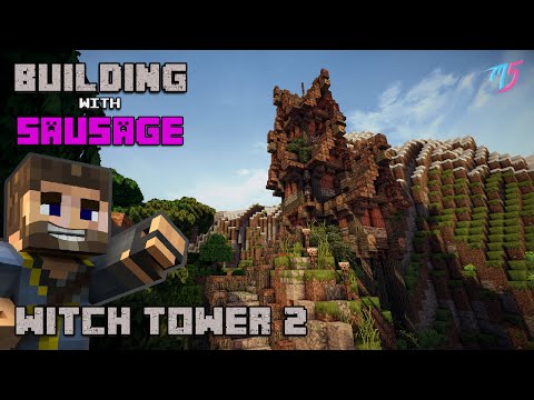 Minecraft - Building with Sausage - Medieval Witch Tower 2!!!