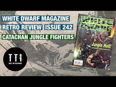 WHITE DWARF MAGAZINE RETRO REVIEW ISSUE 242: Includes Catachan Jungle fighters vs Drukhari Bat rep