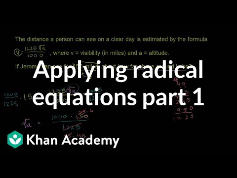 Applying Radical Equations 1