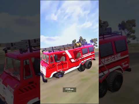 Fire Rescue Truck Instant 600 MPH Blast - BeamNG.Drive #beamng #firetruck #crashes #shorts