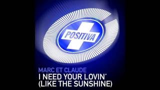 MARC ET CLAUDE - I NEED YOUR LOVIN - I NEED YOUR LOVIN (FERRY CORSTEN REMIX)