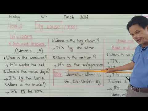 Unit6   My  House (P.51) Let's learn. B. Ask and answer. (Where's .....)