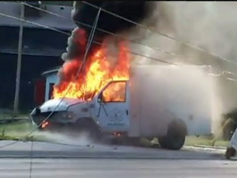 AMBULANCE EXPLODES: Huge Oshawa blast caught on film