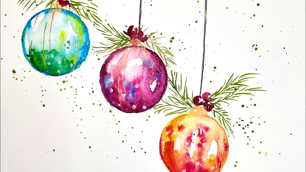 Watercolor Holiday Baubles 🌲