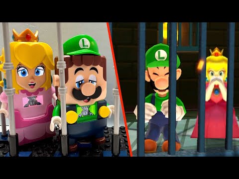 Can Mario Save Luigi and Princess Peach from Bowser's Cursed Jail? Lego vs Original