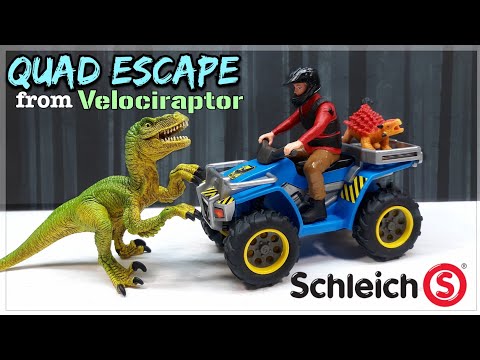 Schleich Quad Escape from Velociraptor Review!!!