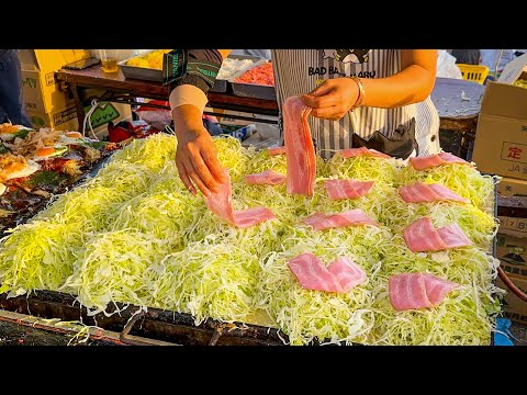 Puesto de comida japonesa Okonomiyaki Okonomiyaki