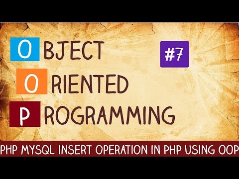 php mysql insert operation in PHP using OOP