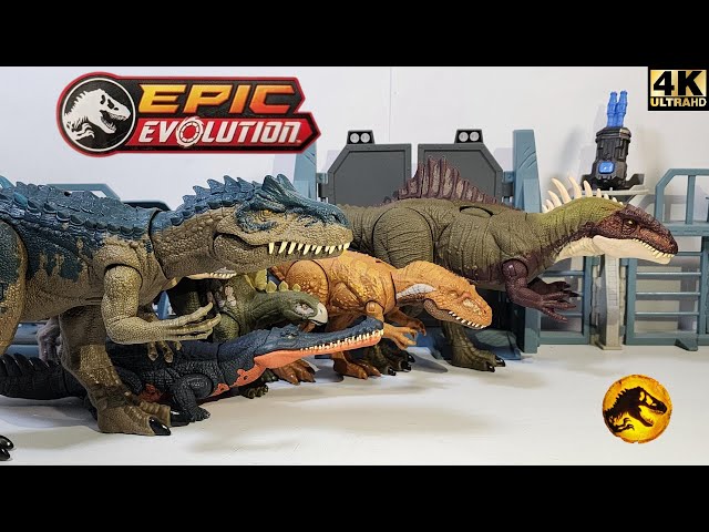Vídeo relacionado con Mattel Jurassic World: Teoría del Dinocaos Netflix - Chomp Chomp Alosaurio Mega Rugido, Figura de acción de dinosaurio de juguete que emite sonidos y mandíbula se abre, +4 años, HVB45