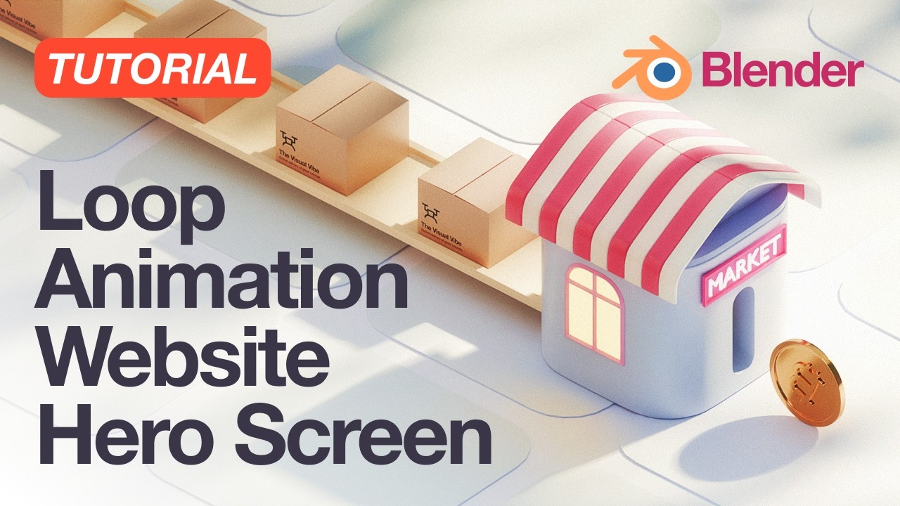 Loop Animation for Website Hero Screen #blender #tutorial #webdesign #animation #beginners #motion