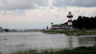 preview picture of video 'Harbourtown in Sea Pines from 18th Fairway'