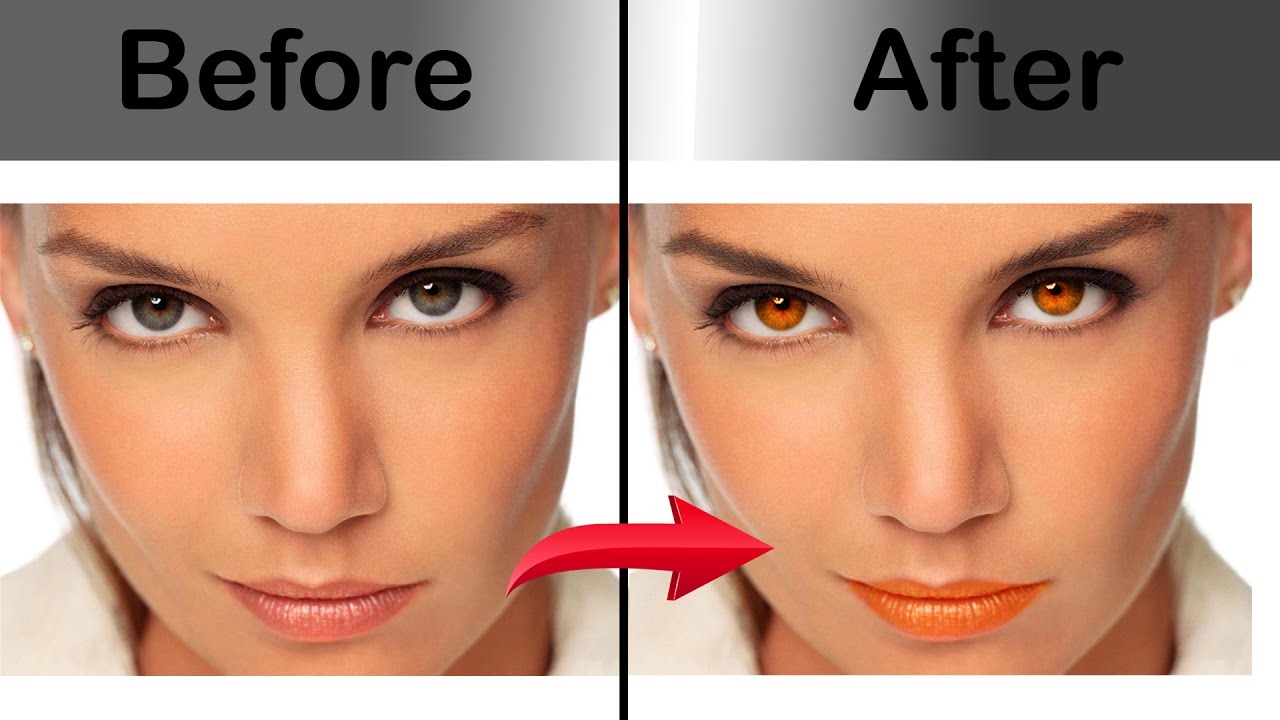 Changing Lip color, Eye color, tone correction - Photoshop CS5 (Tutorial) Commentary - video 3