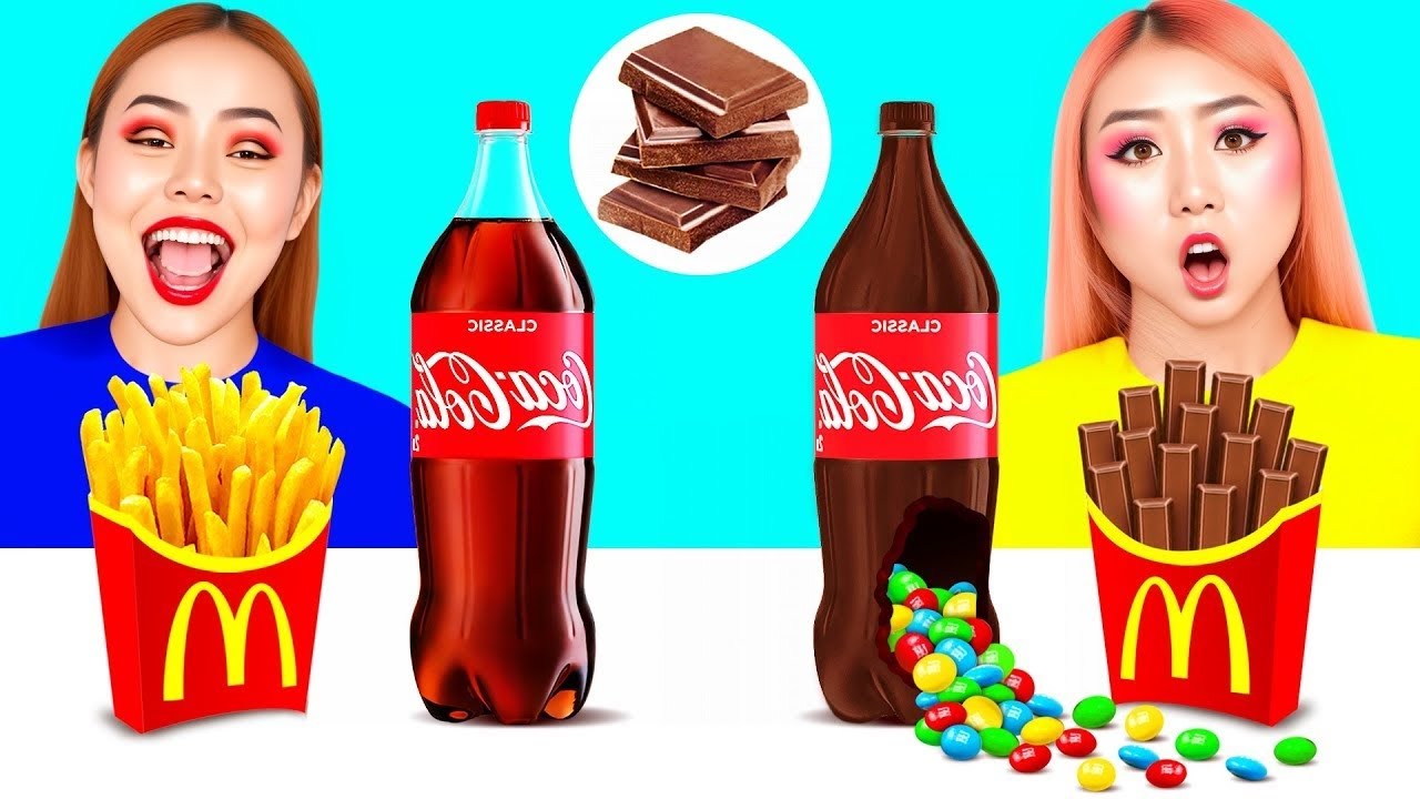 チョコレートの食べ物 vs 本物の食べ物のチャレンジ Toon Toon
