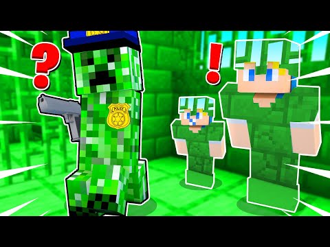 SCAPPO DA INVISIBILE CON MIO FIGLIO DALLA PRIGIONE DI CREEPER! - Minecraft ITA