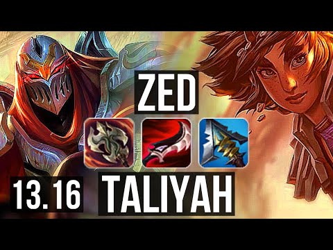 ZED vs TALIYAH (MID) | 3.5M mastery, 7 solo kills, 800+ games, Godlike | NA Master | 13.16