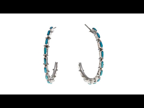 Chaco Canyon Sleeping Beauty Turquoise Hoop Earrings