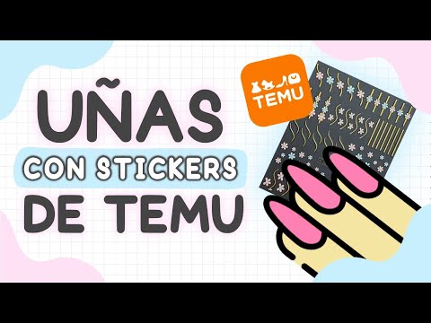 MANICURA FÁCIL DE FLORES · MANICURA UÑAS CORTAS CON STICKERS DE TEMU 💅🏼