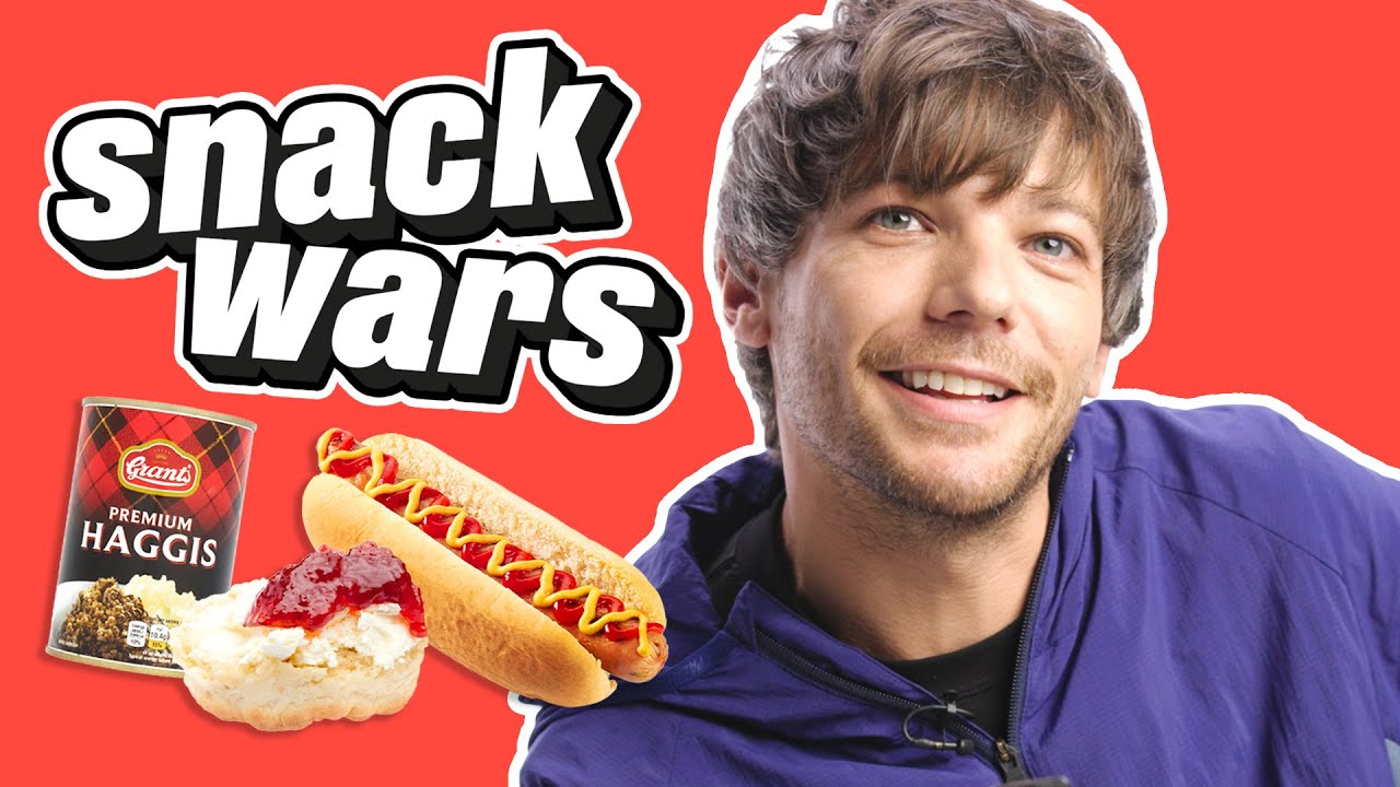 Louis Tomlinson Has A Hilarious Reaction To British & American Snacks | Snack Wars | @ladbiblestories