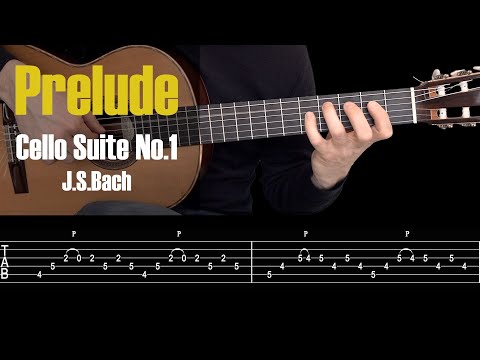 Prelude - Cello Suite no.1 - Guitar lesson + TAB