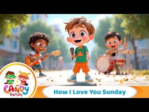 How I Love You Sunday ☀️ | Weekend Song for Kids | Candy Heroes Sing-Along