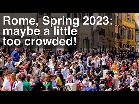 Um passeio a pé pela área da Fonte de Trevi e do Panteão. Roma, Itália. Slow TV 4K 50fps