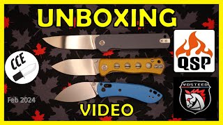 UNBOX 2 Pocket Knives from QSP and 1 from Vosteed