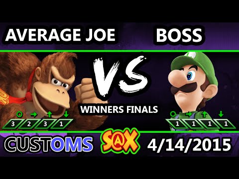 S@X Customs - Average Joe (DK) Vs. MVG | Boss (Luigi) SSB4 Winners Finals - Smash Wii U - Smash 4