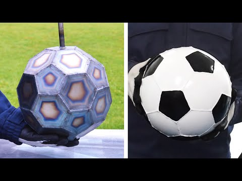 Hydroforming an Inflated Metal Football