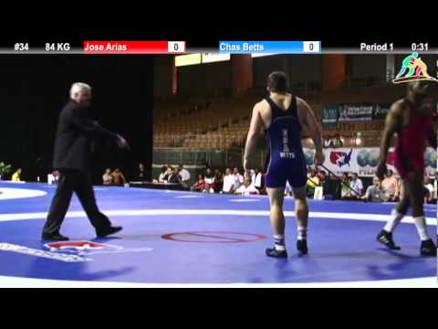 Pan Am 2012: GR 84 KG Semifinal Jose Arias (DOM) vs. Chas Betts (USA)