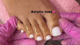 White acrylic toes 🤍 acrylic toe tutorial