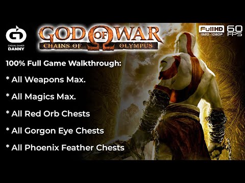 God of War: Chains of Olympus - 100% Full Game Walkthrough / 1080p@60fps (All Weapons/Magics Max.)