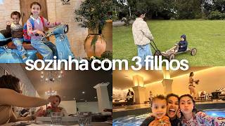 Viajando de carro sozinha com 3 filhos