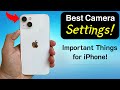 Best iPhone Camera Settings | iPhone 13 Camera Settings | iPhone 14, iPhone 13, 12, 11 (HINDI)