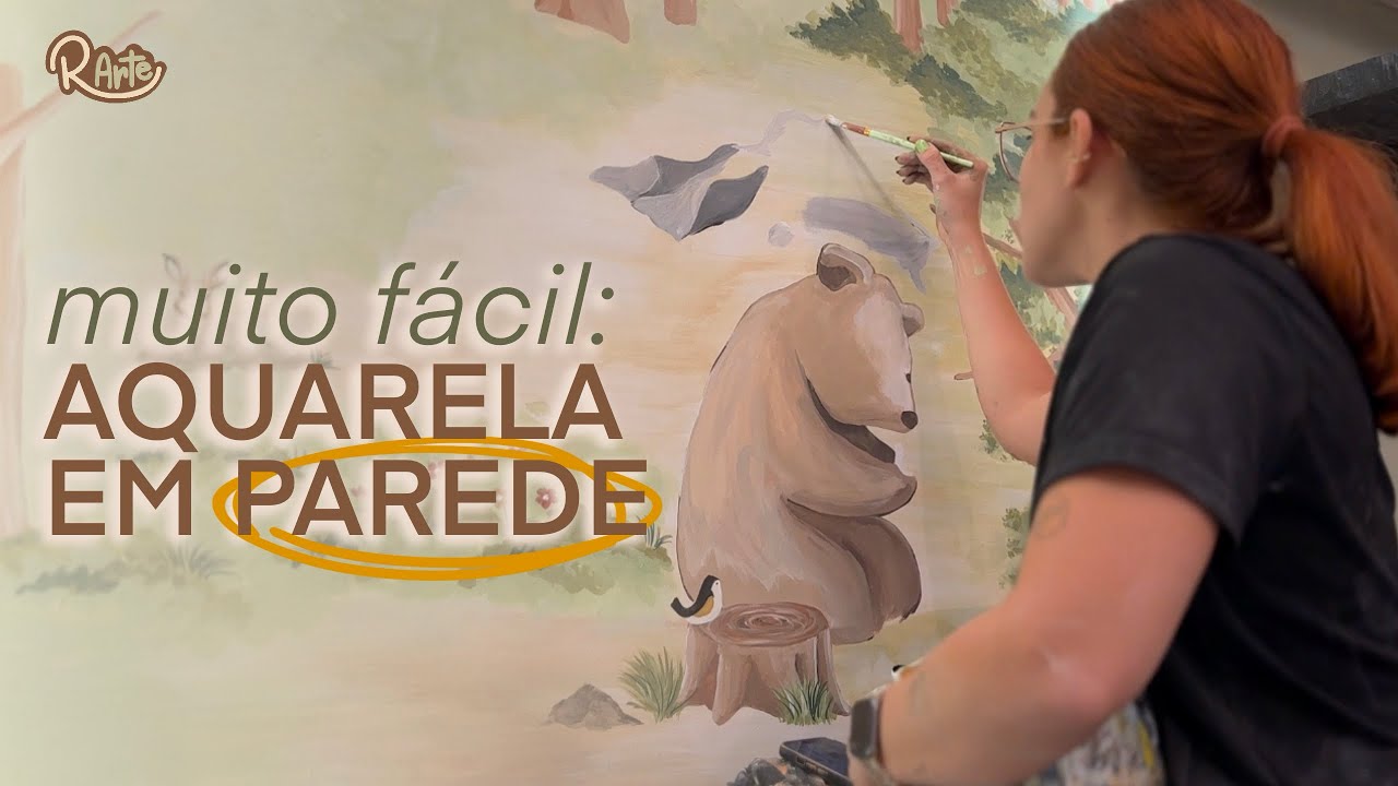 Como fazer pintura aquarela em parede! Safari DIY