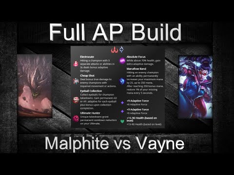 Malphite Full AP vs Vayne TOP LANE - League of Legends Season 10.9